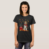 Beagle Dog Scarf Fall Chocolate Autumn T-Shirt (Vorne ganz)