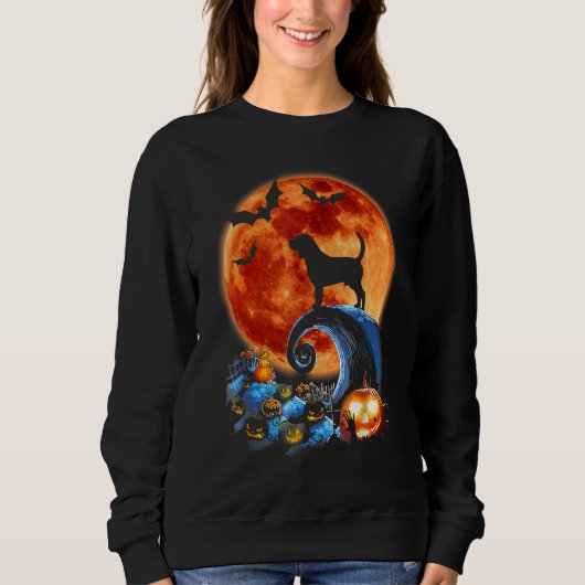 Beagle Dog Scary And Moon Halloween Costume Sweatshirt (Vorderseite)