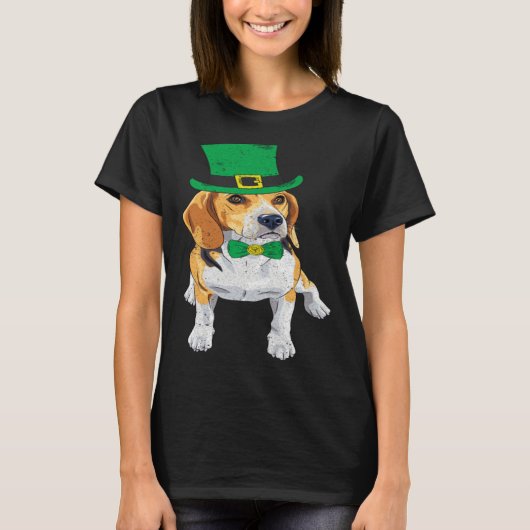 Beagle Dog Shamrock St Patrick s Day Saint Paddy s T-Shirt (Vorderseite)