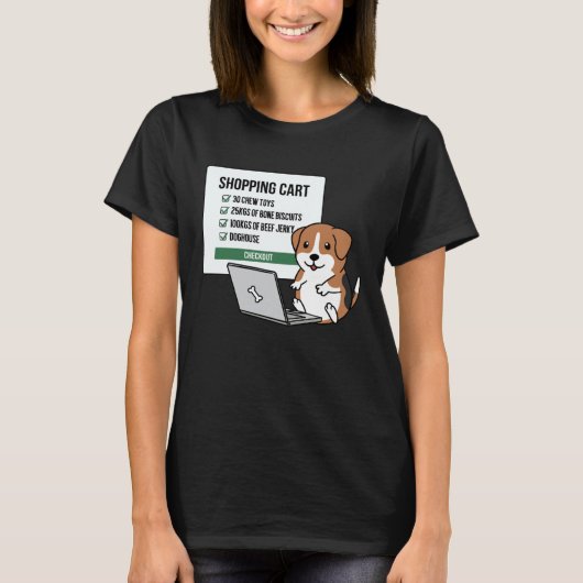 Beagle Dog Shopping Trolley T-Shirt (Vorderseite)