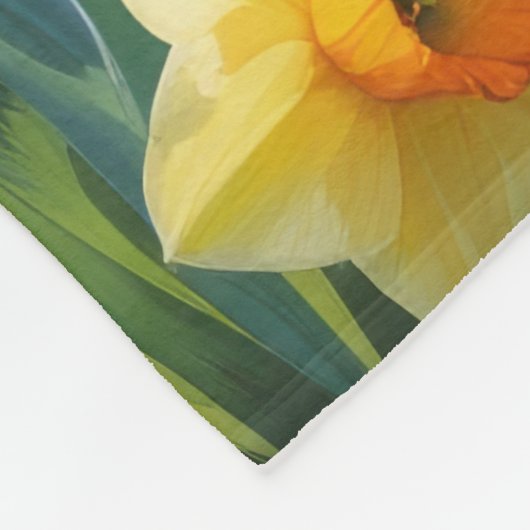 Beagle Dog Spring Blumen Malerei Fleecedecke (Ecke)