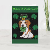Beagle Dog St. Patty Karte (Vorderseite)