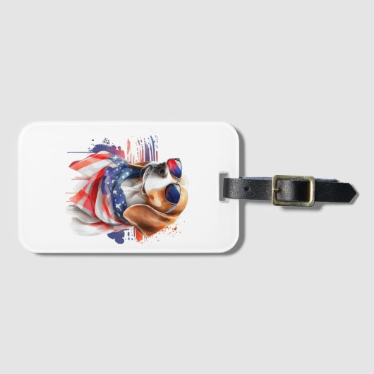 Beagle Dog Sublimation Aquarellfarben Gepäckstück Gepäckanhänger (Vorderseite (Horizontal))