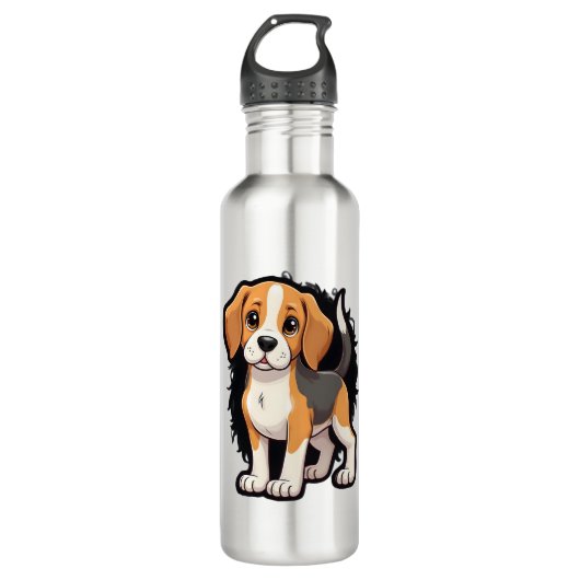 Beagle Dog T Shirt Edelstahlflasche (Vorderseite)