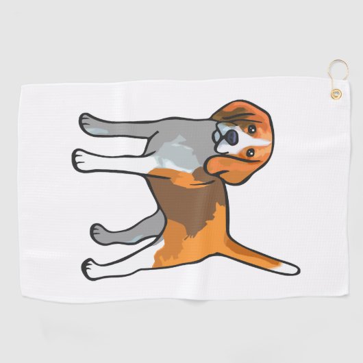 Beagle Dog T Shirt Golfhandtuch (Horizontal)