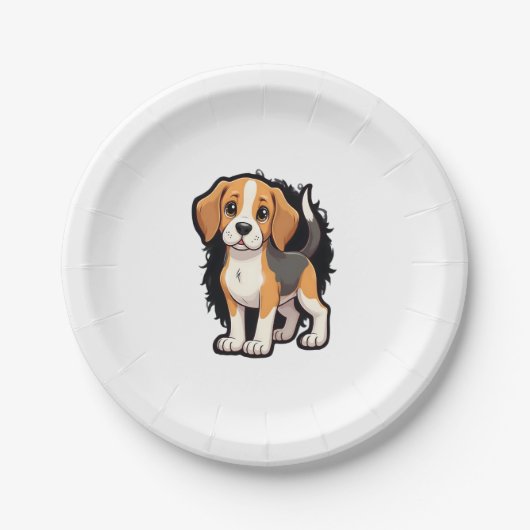 Beagle Dog T Shirt Pappteller (Vorderseite)