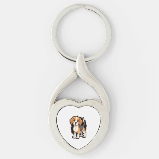Beagle Dog T Shirt Schlüsselanhänger (Vorderseite)