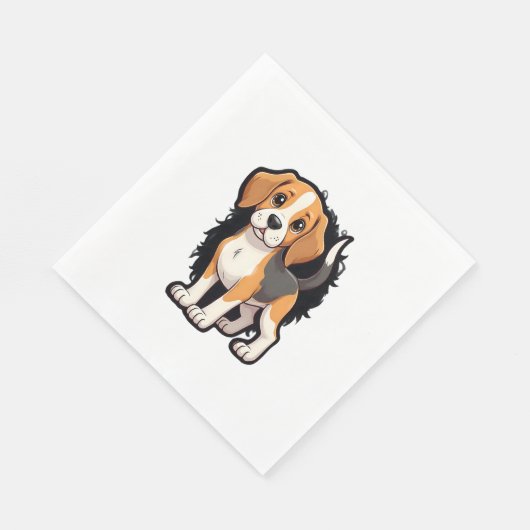Beagle Dog T Shirt Serviette (Ecke)