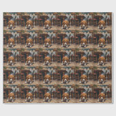 Beagle Dog Tracking Gingerbread Christmas Fun Art Geschenkpapier (Flach)
