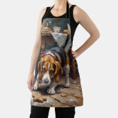 Beagle Dog Tracking Gingerbread Christmas Fun Art Schürze (InSitu)