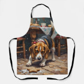Beagle Dog Tracking Gingerbread Christmas Fun Art Schürze (Vorderseite)