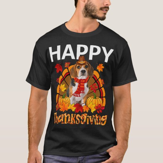Beagle Dog Turkey Costume Fall Vibes Thanksgiving T-Shirt (Vorderseite)