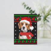 Beagle Dog Ugly Sweater Christmas Welpe Hund Lover Postkarte (Stehend Vorderseite)