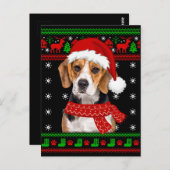 Beagle Dog Ugly Sweater Christmas Welpe Hund Lover Postkarte (Vorne/Hinten)