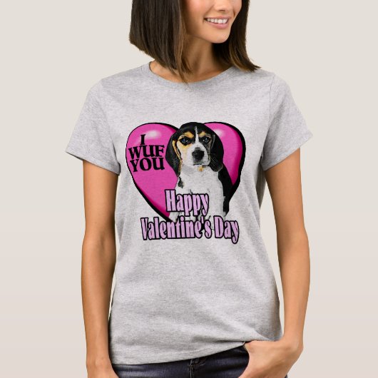 Beagle Dog Valentinstag T - Shirt (Vorderseite)