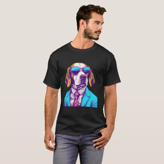Beagle Dog Vintag Style T-Shirt (Vorne ganz)