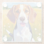 Beagle Dog Watercolor Pet Painting Glasuntersetzer (Rückseite)