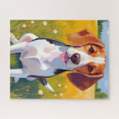 Beagle Dog Watercolor Pet Painting Puzzle (Horizontal)