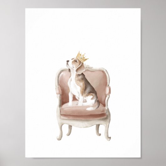 Beagle Dog Wear Royal Crown Poster (Vorne)