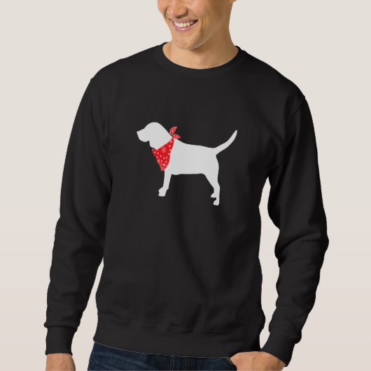 Beagle Dog Wearing Red Bandana Sweatshirt (Vorderseite)