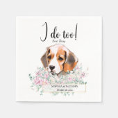 Beagle Dog Wedding Cocktail Napkins Serviette (Vorderseite)