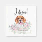 Beagle Dog Wedding Cocktail Napkins Serviette (Vorderseite)