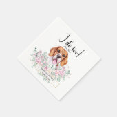 Beagle Dog Wedding Cocktail Napkins Serviette (Ecke)