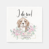 Beagle Dog Wedding Cocktail Napkins Serviette (Vorderseite)