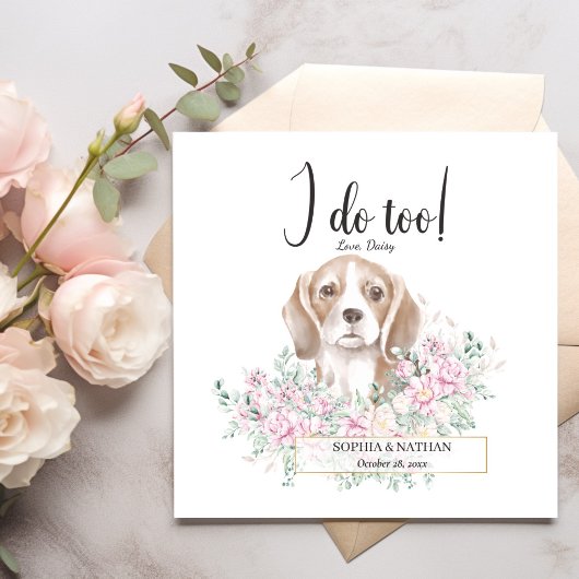 Beagle Dog Wedding Cocktail Napkins Serviette
