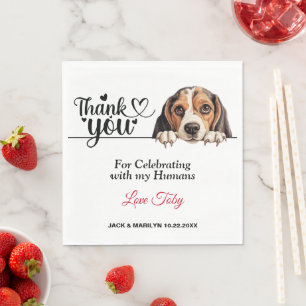Beagle Dog Wedding Cocktail Serviette