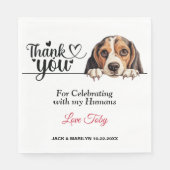 Beagle Dog Wedding Cocktail Serviette (Vorderseite)
