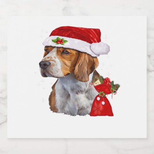Beagle Dog Weihnachten Shirt Dog Familie Weihnacht Schaumweinetikett (Einzelnes Label)