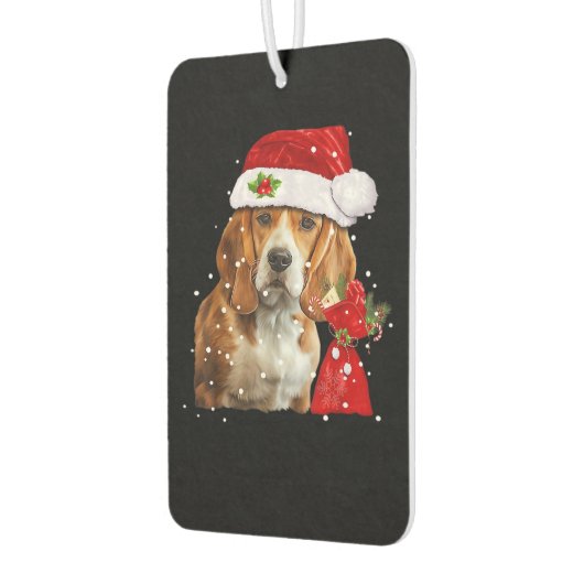 Beagle Dog Weihnachten Shirt Weihnachten Dog Essen Autolufterfrischer (Links)