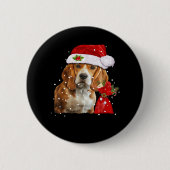 Beagle Dog Weihnachten Shirt Weihnachten Dog Essen Button (Vorderseite)