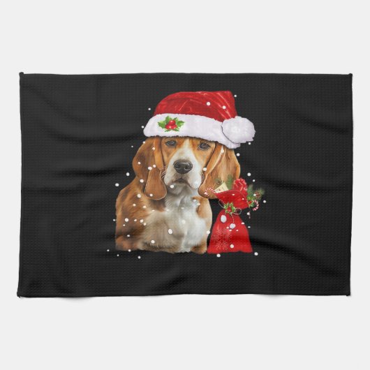 Beagle Dog Weihnachten Shirt Weihnachten Dog Essen Geschirrtuch (Horizontal)