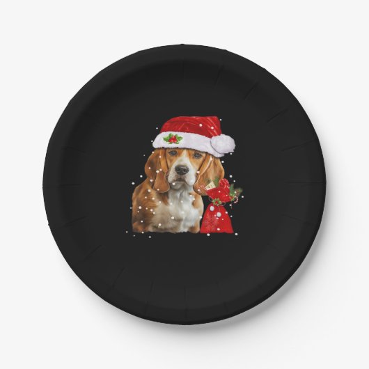 Beagle Dog Weihnachten Shirt Weihnachten Dog Essen Pappteller (Vorderseite)