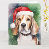Beagle Dog Weihnachtsfeiern Karte (Gelbe Blume)