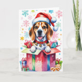 Beagle Dog Weihnachtsgrüßen Karte (Vorderseite)