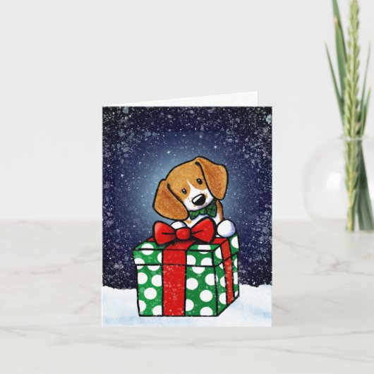 Beagle Dog Weihnachtskarte Karte (Vorderseite)