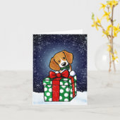 Beagle Dog Weihnachtskarte Karte (Gelbe Blume)
