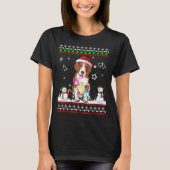 Beagle Dog Weihnachtslicht Ugge Weihnachtskraut T-Shirt (Vorderseite)