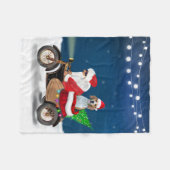 Beagle Dog Weihnachtsmann Fleecedecke (Vorderseite (Horizontal))