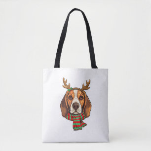 Beagle Dog Weihnachtsmann Weihnachtsmannmütze Weih Tasche
