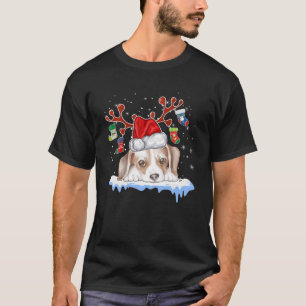 Beagle Dog Weihnachtsmannmütze Weihnachten Pajamas T-Shirt