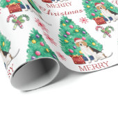 Beagle Dog Weihnachtsmuster Geschenkpapier (Rolleneckpunkt)