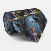 Beagle Dog Whimsical Halloween Malerei Krawatte (Gerollt)