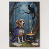 Beagle Dog Whimsical Halloween Malerei Puzzle (Vertikal)
