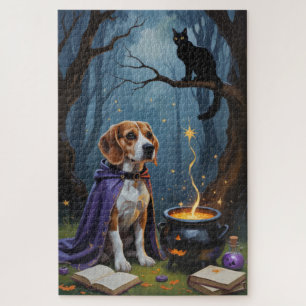 Beagle Dog Whimsical Halloween Malerei Puzzle