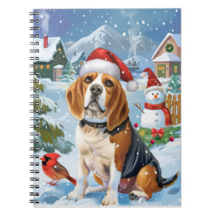 Beagle Dog Winter Wonderland Weihnachtsfreude Notizblock