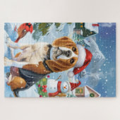 Beagle Dog Winter Wonderland Weihnachtsfreude Puzzle (Horizontal)